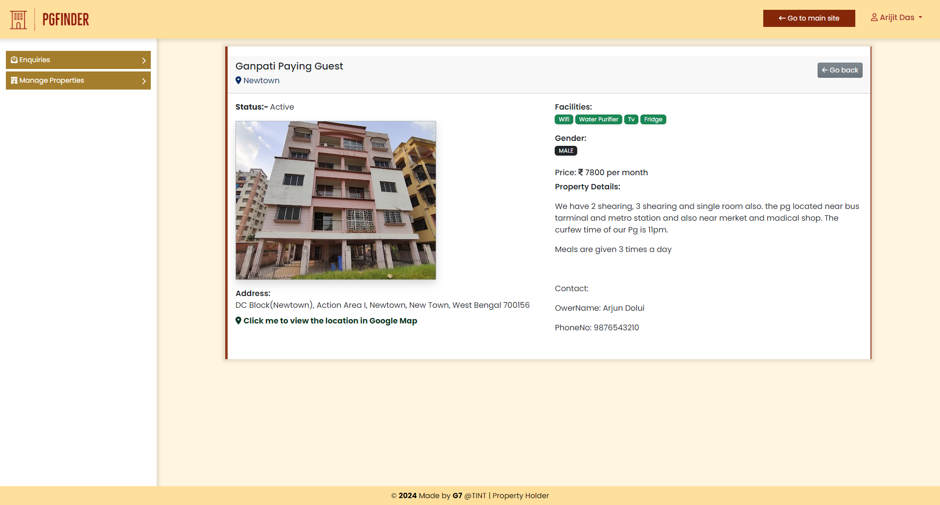 Property Holder Property Details