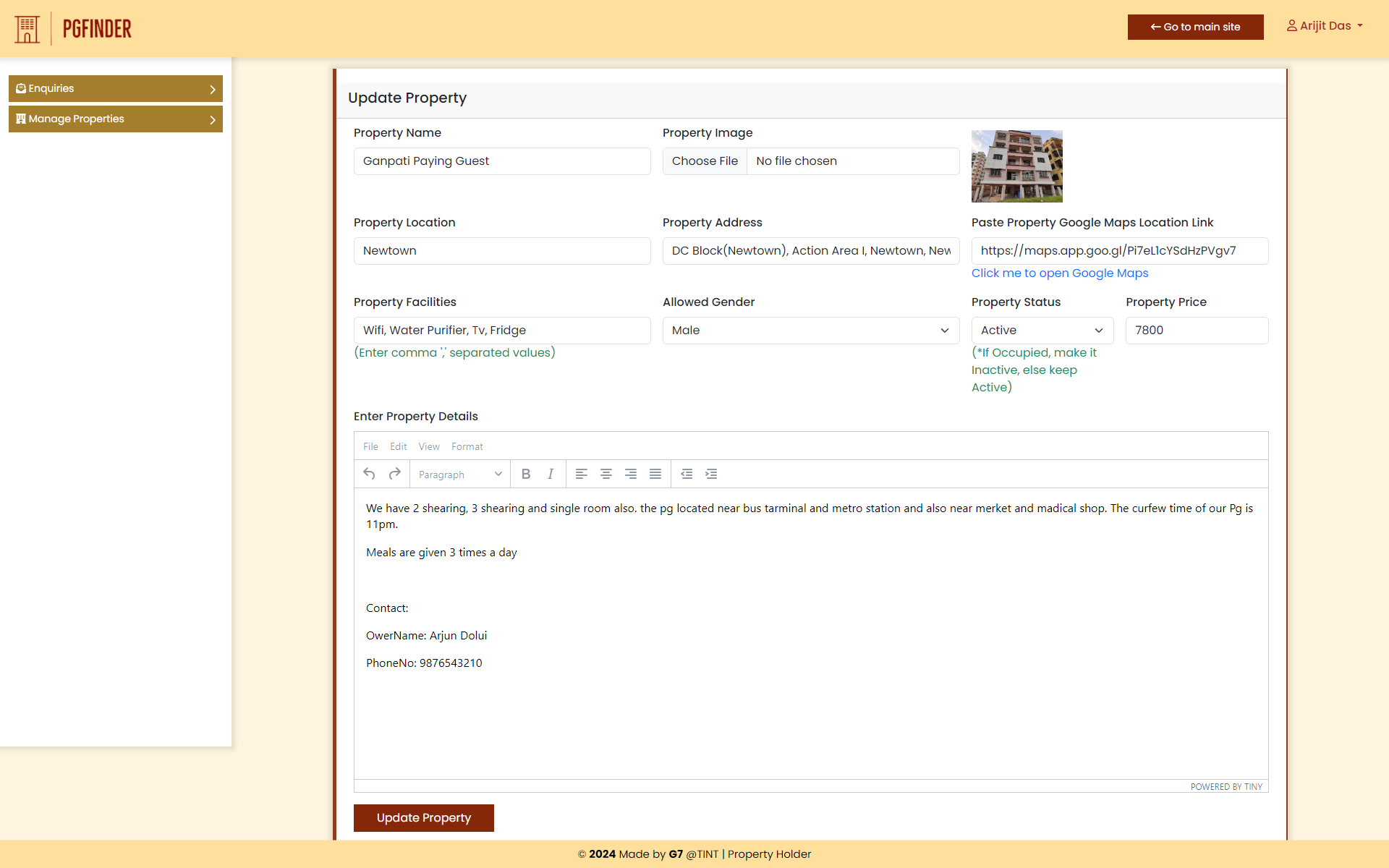 Property Holder Property Edit